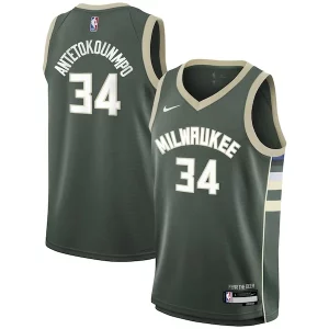 Ideal Giannis Antetokounmpo Milwaukee Bucks Nike Youth Swingman Jersey Icon Edition Hunter Green
