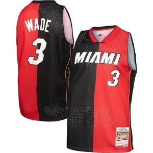 Clásico Dwyane Wade Miami Heat Hardwood Classics 2005/06 Split Swingman Jersey Black/Red
