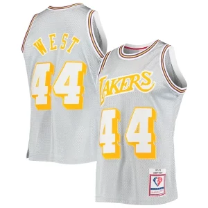 Maravilloso Estupendo Jerry West Los Angeles Lakers 75th Anniversary 1971/72 Hardwood Classics Swingman Jersey Silver