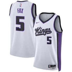 Fácil de llevar Único Original De'Aaron Fox Sacramento Kings Nike Unisex Swingman Jersey Association Edition White/Black