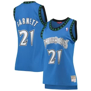 Original Exquisito Genial Kevin Garnett Minnesota Timberwolves Women's Hardwood Classics Swingman Jersey Blue