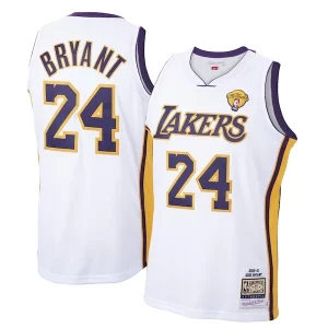 Elegante Men's Los Angeles Lakers Kobe Bryant White 2009 10 Hardwood Classics Authentic Jersey