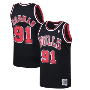 Atractivo Robusto Único Dennis Rodman Chicago Bulls 1997/98 Hardwood Classics Swingman Jersey Black