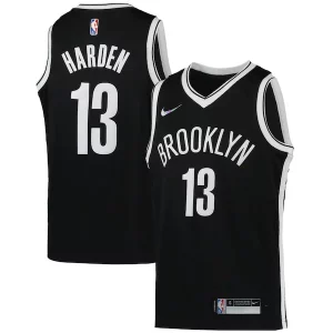 Magnífico Estupendo James Harden Brooklyn Nets Nike Youth 2021/22 Diamond Swingman Jersey Icon Edition Black