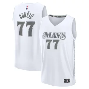 Único Luka Dončić Dallas Mavericks Youth 2024/25 Fast Break Player Jersey City Edition White