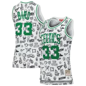 Hermoso Fácil de llevar Exquisito Larry Bird Boston Celtics Women's 1985 Doodle Swingman Jersey White