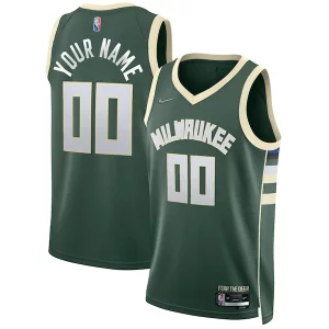 Cool Práctico Ideal Milwaukee Bucks Nike 2021/22 Diamond Swingman Custom Jersey Icon Edition Hunter Green