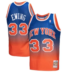 Resistente Perfecto Patrick Ewing New York Knicks 1991/92 Hardwood Classics Fadeaway Swingman Player Jersey Orange/Royal