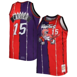 Duradero Cool Vince Carter Toronto Raptors Big & Tall Hardwood Classics 1998/99 Split Swingman Jersey Purple/Red