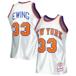 Cool Perfecto Patrick Ewing New York Knicks 1985/86 Hardwood Classics 75th Anniversary Swingman Jersey Platinum