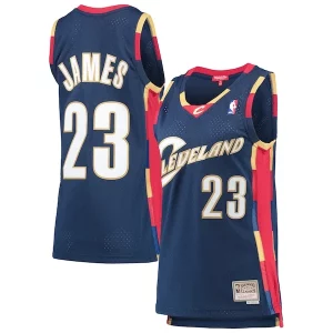 Comodo Clásico LeBron James Cleveland Cavaliers Women's Hardwood Classics Swingman Jersey Navy