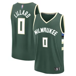 Lujoso Increíble Damian Lillard Milwaukee Bucks Youth Fast Break Replica Player Jersey Icon Edition Hunter Green