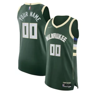 Increíble Magnífico Original Milwaukee Bucks Nike 2021/22 Diamond Authentic Custom Jersey Icon Edition Hunter Green