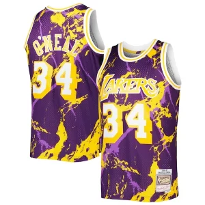 Hermoso Robusto Shaquille O'Neal Los Angeles Lakers 1996/97 Hardwood Classics Marble Swingman Jersey Purple
