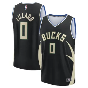 Sofisticado Estupendo Damian Lillard Milwaukee Bucks Youth Fast Break Replica Player Jersey Statement Edition Black