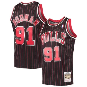 Clásico Dennis Rodman Chicago Bulls Hardwood Classics Swingman Jersey Black
