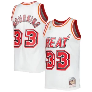 Único Clásico Alonzo Mourning Miami Heat Hardwood Classics Swingman Jersey White