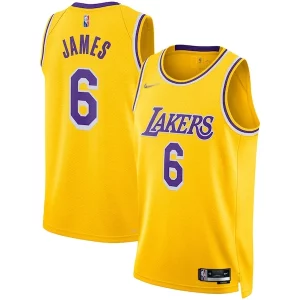 Lujoso Encantador LeBron James Los Angeles Lakers Nike 2021/22 Diamond Swingman Jersey Icon Edition Gold