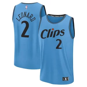 Fantástico Kawhi Leonard LA Clippers 2024/25 Fast Break Player Jersey City Edition Light Blue