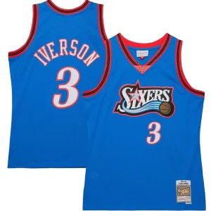 Práctico Genial Allen Iverson Philadelphia 76ers Hardwood Classics 1997/98 Tropical Swingman Jersey Royal