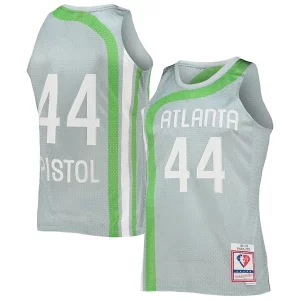 Práctico Comodo Fantástico Pete Maravich Atlanta Hawks 75th Anniversary 1971/72 Hardwood Classics Swingman Jersey Silver