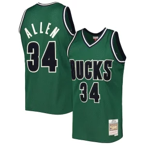 Delicioso Maravilloso Ray Allen Milwaukee Bucks 2000/01 Hardwood Classics Off Court Swingman Jersey Hunter Green