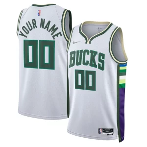 Elegante Único Magnífico Milwaukee Bucks Nike 2021/22 Swingman Custom Jersey City Edition White