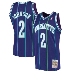 Lujoso Larry Johnson Charlotte Hornets 1994/95 Hardwood Classics Swingman Jersey Purple
