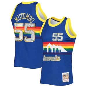 Hermoso Magnífico Dikembe Mutombo Denver Nuggets 1996/97 Hardwood Classics NBA 75th Anniversary Diamond Swingman Jersey Royal