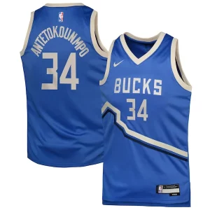Perfecto Giannis Antetokounmpo Milwaukee Bucks Nike Youth 2024/25 Swingman Player Jersey City Edition Royal