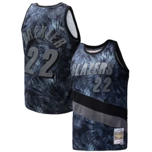 Fantástico Clyde Drexler Portland Trail Blazers Hardwood Classics 1991/92 Tie Dye Swingman Jersey Black