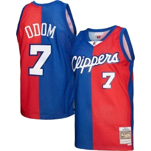 Original Lamar Odom LA Clippers Hardwood Classics 2000/01 Split Swingman Jersey Royal/Red