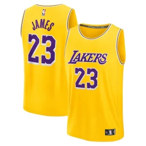 Robusto Versátil LeBron James Los Angeles Lakers Youth Fast Break Replica Player Jersey Icon Edition Gold