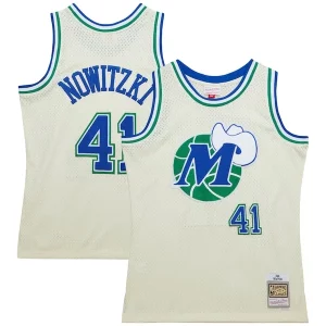 Cool Duradero Perfecto Dirk Nowitzki Dallas Mavericks Chainstitch Swingman Jersey Cream