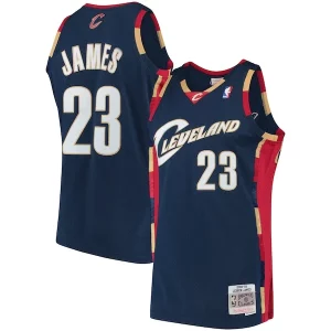 Resistente Genial LeBron James Cleveland Cavaliers Hardwood Classics Swingman Jersey Navy
