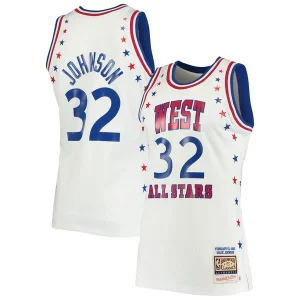 Genial Lujoso Magic Johnson Los Angeles Lakers 1983 NBA All Star Game Hardwood Classics Authentic Jersey White