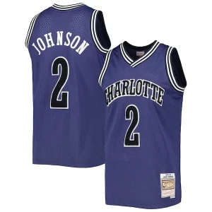 Chulo Hermoso Delicioso Larry Johnson Charlotte Hornets 1994/95 Hardwood Classics Off Court Swingman Jersey Purple