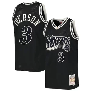 Perfecto Lujoso Comodo Allen Iverson Philadelphia 76ers Hardwood Classics Off Court Swingman Jersey Black