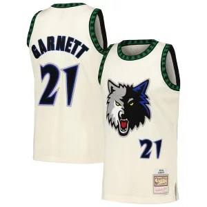 Moderno Genial Sofisticado Kevin Garnett Minnesota Timberwolves Chainstitch Swingman Jersey Cream