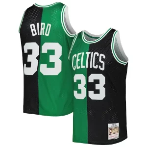 Increíble Resistente Larry Bird Boston Celtics Hardwood Classics 1985/86 Split Swingman Jersey Black/Kelly Green