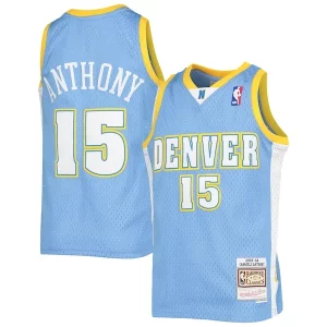 Comodo Versátil Carmelo Anthony Denver Nuggets Youth 2003 04 Hardwood Classics Swingman Jersey Powder Blue