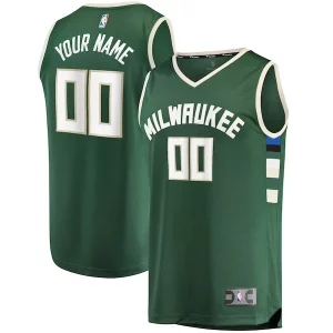 Hermoso Perfecto Único Milwaukee Bucks Youth Fast Break Custom Replica Jersey Hunter Green Icon Edition