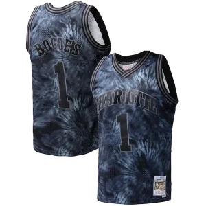 Robusto Muggsy Bogues Charlotte Hornets Hardwood Classics 1992/93 Tie Dye Swingman Jersey Black