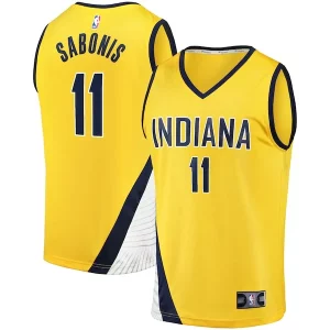 Duradero Bonito Original Domantas Sabonis Indiana Pacers Fast Break Replica Jersey Statement Edition Gold