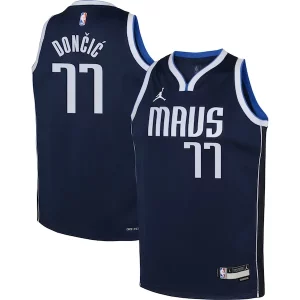 Práctico Luka Doncic Dallas Mavericks Jordan Brand Youth Swingman Jersey Statement Edition Navy