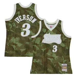 Único Fácil de llevar Duradero Allen Iverson Philadelphia 76ers Hardwood Classics 1997/98 Ghost Green Swingman Jersey Camo