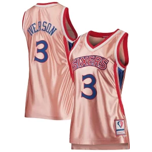 Estupendo Elegante Versátil Allen Iverson Philadelphia 76ers Women's 75th Anniversary Rose Gold 1996 Swingman Jersey Pink