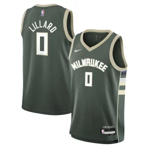 Comodo Único Damian Lillard Milwaukee Bucks Nike Youth Swingman Jersey Icon Edition Hunter Green
