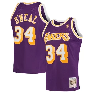 Encantador Increíble Ideal Shaquille O'Neal Los Angeles Lakers Hardwood Classics Swingman Jersey Purple/Royal/Gold