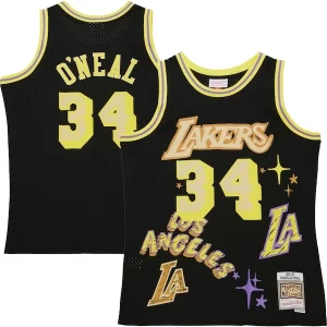 Atractivo Shaquille O'Neal Los Angeles Lakers 1996/97 Swingman Sidewalk Sketch Jersey Black